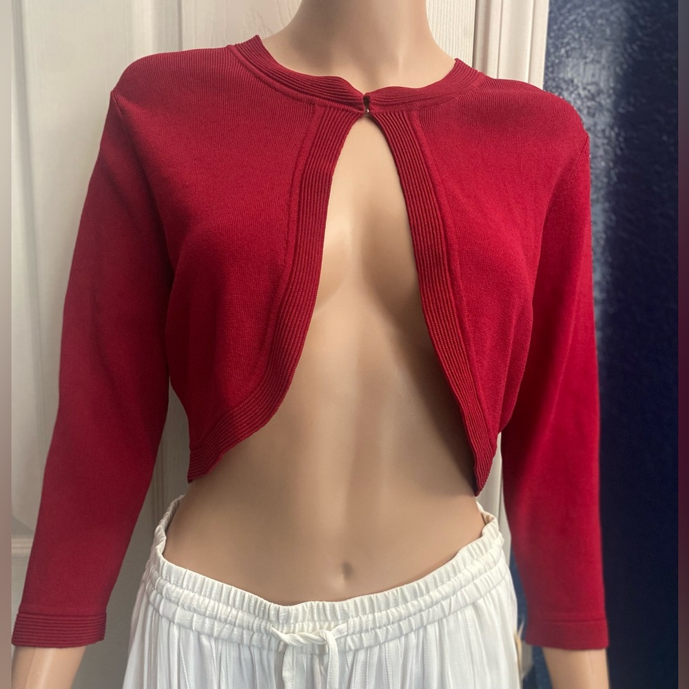 Studio I Petite Red Knit Top